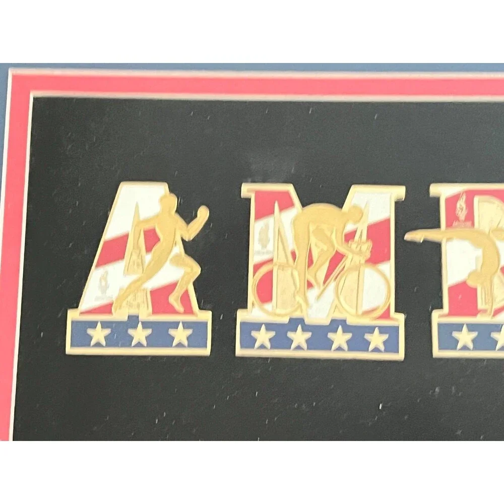 '96 OLYMPICS Pin Set AMERICA THE BEAUTIFUL Framed COA Ltd Ed #264 Wall Decor Art